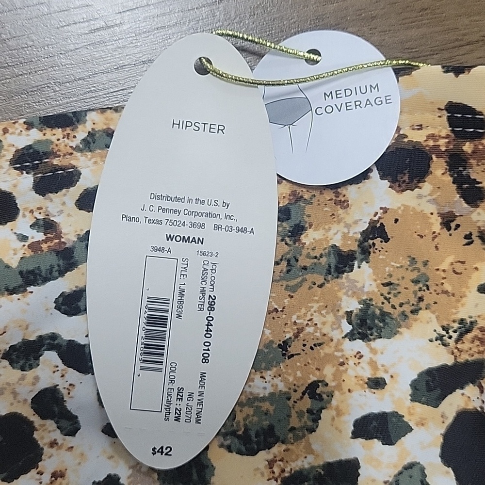 Mynah-Leopard Print NWT-Two Piece Mynah Bathing Suit-Size 22W - Picture 15 of 17